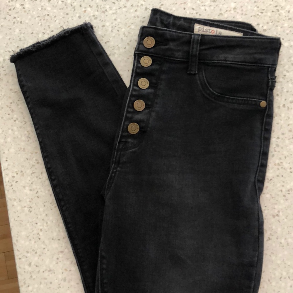 Pistola Black Denim - Frayed Hem